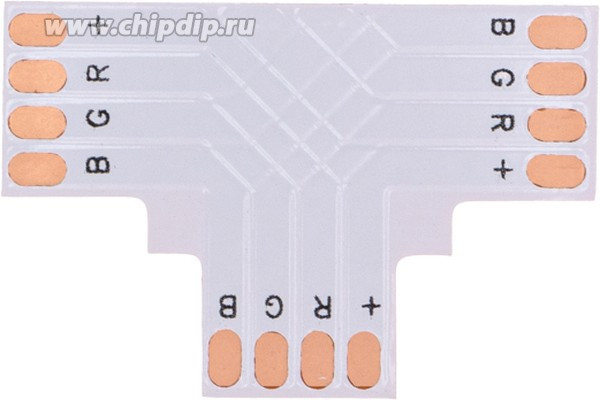 144-126, Плата соединительная (T) для RGB светодиодных лент шириной 10мм