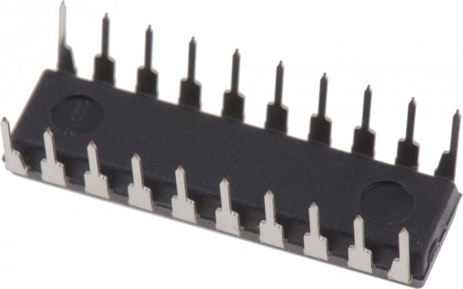 SN74HC245N, Восьмиканальный двунаправленный приемопередатчик с 3 состояниями на выходе (=КР1564АП6), [PDIP-20]