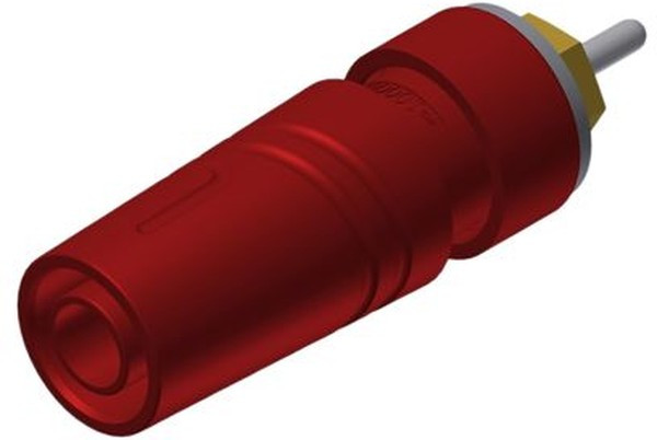 972360701, Red Female Banana Socket, 4 mm Connector, Solder Termination, 24A, 1000V ac/dc, Gold