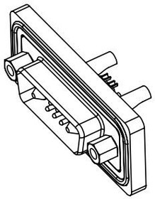 627-W7W-222-012, D-Sub Mixed Contact Connectors WTRPF Solder 7W2 MLE 20AMP MNT HLE