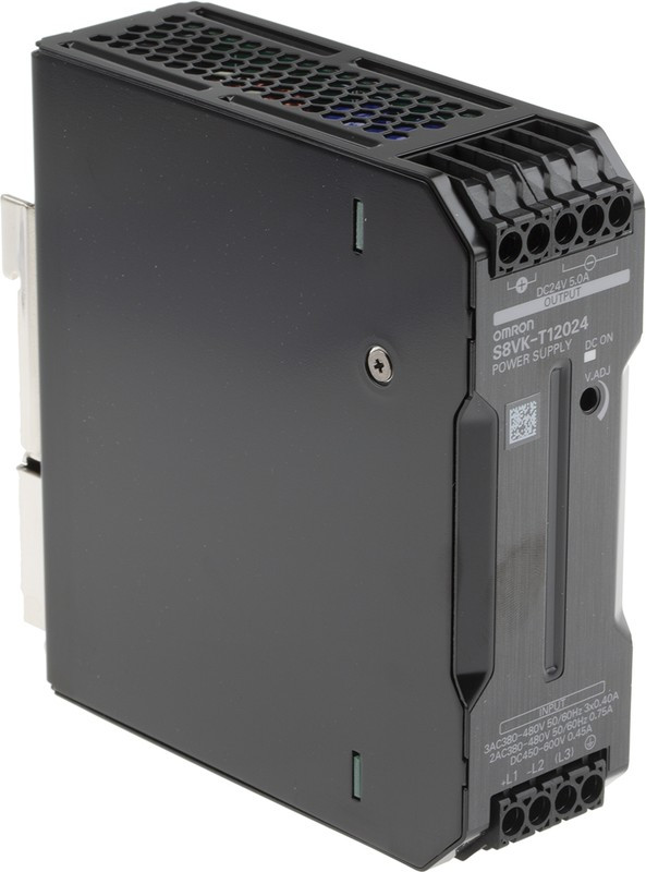 S8VKT12024, DIN Rail Power Supply, 89%, 24V, 5A, 120W, Adjustable