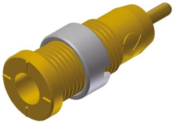 975459703, Yellow Female Banana Socket, 2mm Connector, Solder Termination, 10A, 1000V ac/dc, Gold 975459703, Yellow Female Banana Socket, 2mm Connector, Solder Termination, 10A, 1000V ac/dc, Gold