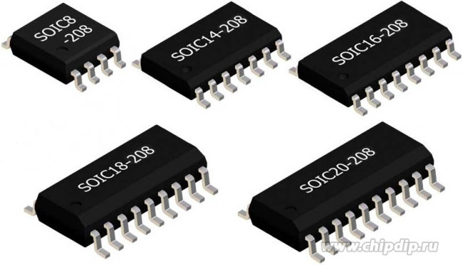 DIP-SOIC 8/14/16/18/20 pin 208 mil, Адаптер для программирования микросхем (замена HSC8W, AE-SC8/16UM, TSU-D08/SO08-208)