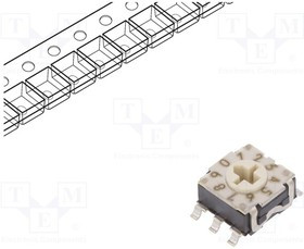 RTE1000G14, Coded Rotary Switches 10 FLUSH SCRDRV 0.1A 30VDC LW PRO DIP SW