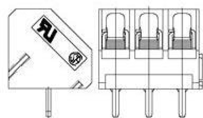 1776252-3, Fixed Terminal Blocks 3P 45 DEG ENTRY 5MM