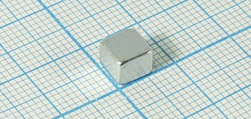 Магнит 6,0x 6,0x 5, параллелепипед, рабочая температура -60~80C, Ni, класс N35