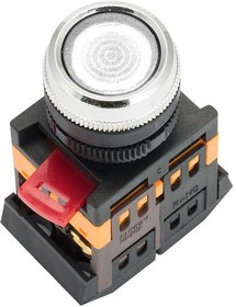 Кнопка ABLFS-22 с подсветкой бел. NO+NC 230В PROxima EKF ablfs-22-w