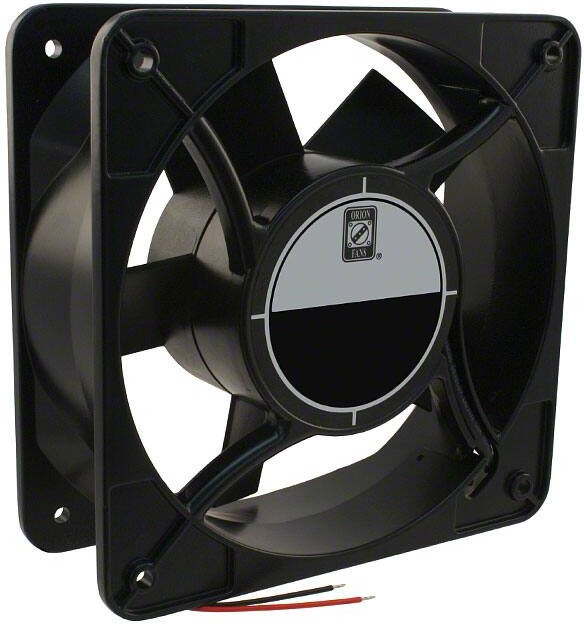 OD180APL-24MB, DC Fans DC Fan, 180x180x65mm, 24VDC, 375CFM, 0.97A, 53dBA, 2800RPM, Ball, 2xWire 20AWG