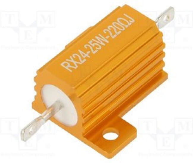AHP25W-220RJ, Резистор: проволочный; с радиатором; 220Ом; 25Вт; ±5%; 50ppm/°C