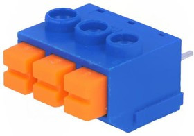 TB-5.0-P-3P-SPR, Зажимная рейка для печатных плат, угловой 90°, 5мм, на PCB, 8А