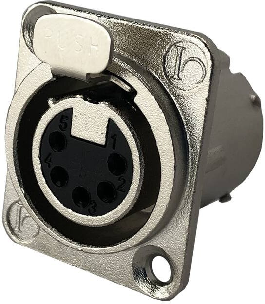 IO-XLR5-F-JLX, XLR CONNECTOR, JACK, 5POS, PANEL