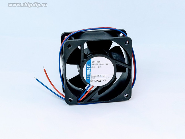 Вентилятор Ebmpapst 614NM 24V DC 58mA 1.4W 60x25 2pin