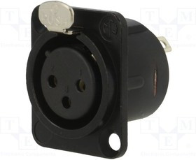 Neutrik NC3FD-L-BAG-1 панельный разъем XLR female черненый корпус