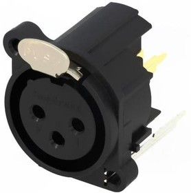 AC3FAV2-AU-PRE, XLR Connectors 3 Pole XLR Female Chassis Mount A Type Gold Contacts Black Finish Vertical PCB AC3FAV2-AU-PRE, XLR Connectors 3 Pole XLR Female Chassis Mount A Type Gold Contacts Black Finish Vertical PCB