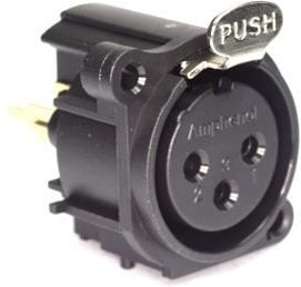 AC3FAV2-AU-PRE, XLR Connectors 3 Pole XLR Female Chassis Mount A Type Gold Contacts Black Finish Vertical PCB AC3FAV2-AU-PRE, XLR Connectors 3 Pole XLR Female Chassis Mount A Type Gold Contacts Black Finish Vertical PCB