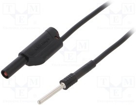 AL8323150-SW, Измерительный провод, 19А, Дл: 0,5м, черный, Сечен.провода: 1мм2