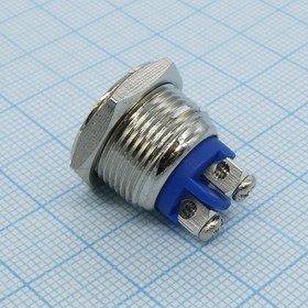 L-KLS7-PBS-M16-01D, Кнопка металлическая OFF-(ON) 36В 2А D=16мм винтовая клемма