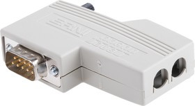 144037 / 144037-E, ERbic 9 Way Right Angle Cable Mount D-sub Connector Plug