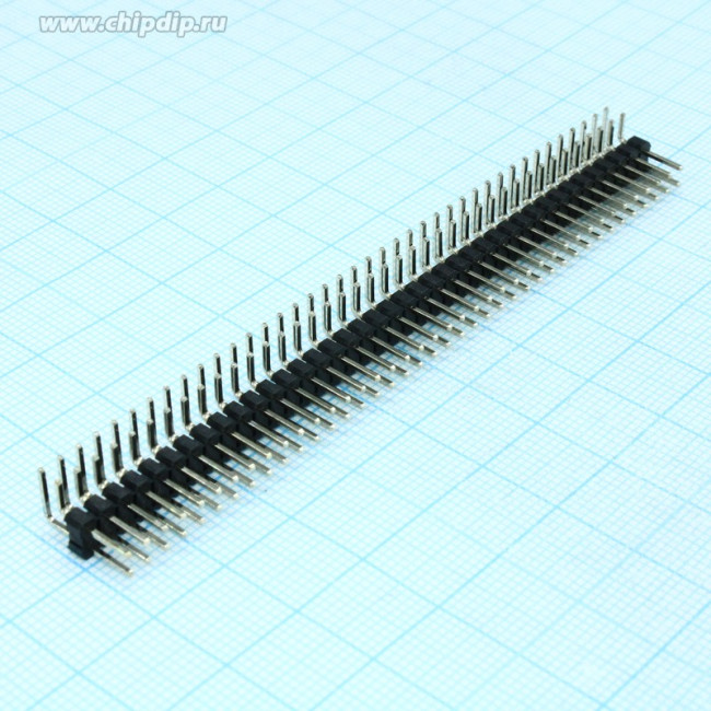 PLD-80R (DS1022-2x40), Вилка штыревая 2.54мм 2х40pin угловая (тип 1)