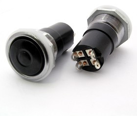 К3-1 ф20 черный (аналог), Кнопочный переключатель К3-1, диаметр 20, чёрный (аналог)