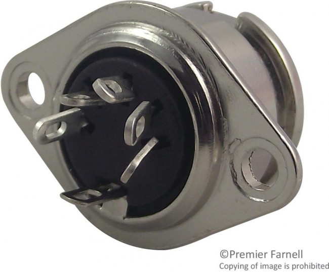 0107-05, Гнездо; DIN; "мама"; PIN: 5; Конф: 180°; прямой; пайка