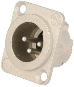 NC3MD-LX, XLR Connectors 3P MALE NICKEL/SILVR DUPLEX GRD CONTACT