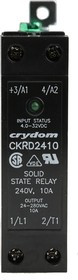 CKRD2410, CKR Series Solid State Relay, 10 A rms Load, DIN Rail Mount, 280 V rms Load, 32 V Control CKRD2410, CKR Series Solid State Relay, 10 A rms Load, DIN Rail Mount, 280 V rms Load, 32 V Control
