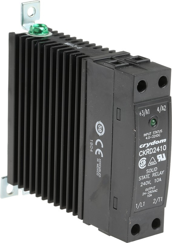CKRD2410, CKR Series Solid State Relay, 10 A rms Load, DIN Rail Mount, 280 V rms Load, 32 V Control CKRD2410, CKR Series Solid State Relay, 10 A rms Load, DIN Rail Mount, 280 V rms Load, 32 V Control