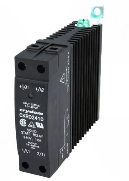 CKRD2410, CKR Series Solid State Relay, 10 A rms Load, DIN Rail Mount, 280 V rms Load, 32 V Control CKRD2410, CKR Series Solid State Relay, 10 A rms Load, DIN Rail Mount, 280 V rms Load, 32 V Control
