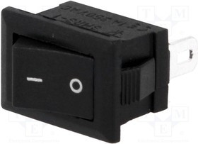 RSSM1011C3BK, ROCKER; SPST; Pos: 2; ON-OFF; 1A/250VAC; black; none; 35m?; -30?80°C