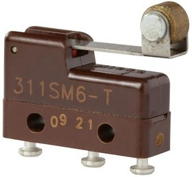 311SM6-T, Basic / Snap Action Switches 250 VAC 5 A Roller Lever Actutor