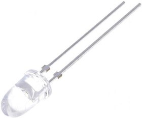 TLCR5800, LED; 5mm; red; 7.5?35cd; 8°; Front: convex; 2.1?2.7V; Pitch: 2.54mm