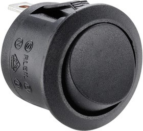 MP005719, Клавишный переключатель, Momentary, Вкл.-(Выкл.), SPDT, Без Подсветки, Панель, Черный