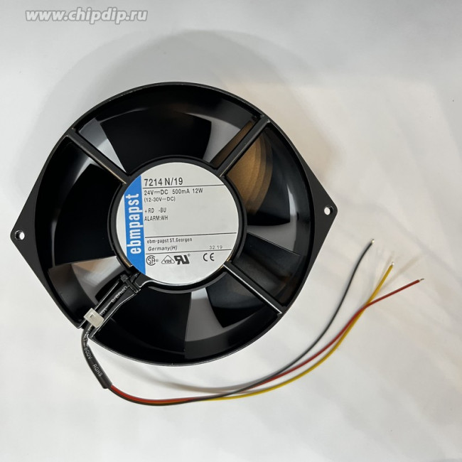 Вентилятор Ebmpapst 7214N/19 24V DC 500mA 12W 172x150x55 3pin