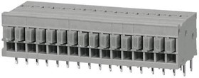 TBL009-254-16GY-2GY, Fixed Terminal Blocks Terminal block, screwless, 2.54, Horizontal, 16, Gray w Gray Button