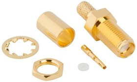 132454, RF Connectors / Coaxial Connectors SMA Str Crimp Jack LMR-195 50 Ohm BlkHd