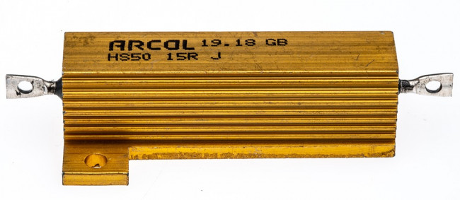 HS50-15RJ, Резистор: проволочный, с радиатором, винтами, 15Ом, 50Вт, ±5%