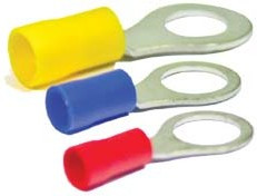 Клемма типа"O",диаметр крепления 8.4мм, сечение кабеля 4.0-6.0кв.мм, латунь луженая, обжим, желтая; Q-1054 Y клемма"O" d 8,4\0,9\S4,0~6,0\ла