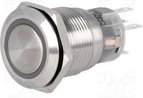 V19-21R-24Y-S, Переключатель: антивандальный, Пол: 2, SPDT, 0,5A/220ВAC, 1A/24ВDC