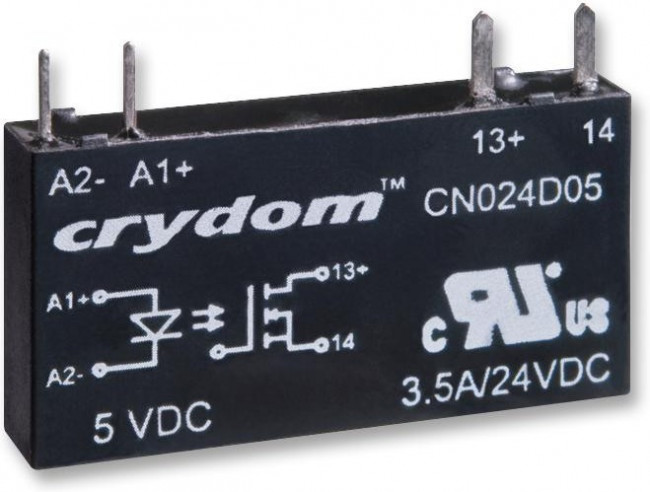 CN024D24, Relay SSR 7mA 30V DC-IN 3.5A 24V DC-OUT 4-Pin Mini-SIL