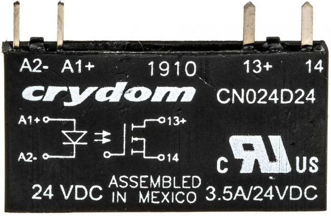 CN024D24, Relay SSR 7mA 30V DC-IN 3.5A 24V DC-OUT 4-Pin Mini-SIL