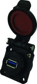 USB3F2GSCC, Flange Mount, Socket Type A 3.0 IP67 USB Connector