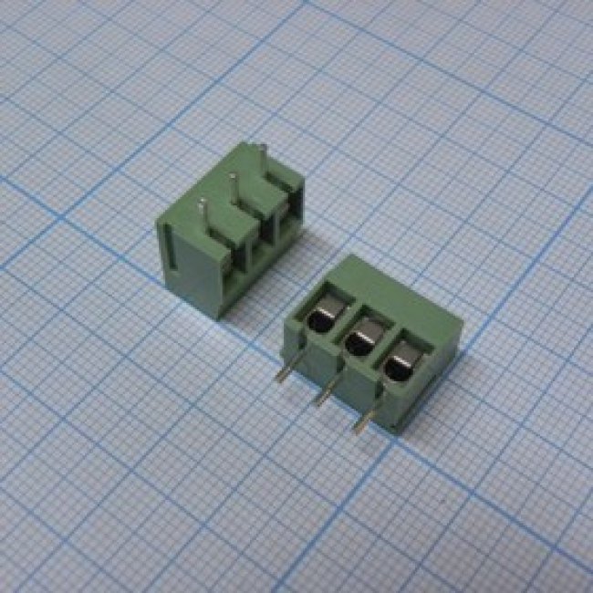 DG300-5.0-03P-14-00A(H), (зелёный), Винтовой клеммный блок с защитой провода, 3 контакта. Серия DG300-5.0