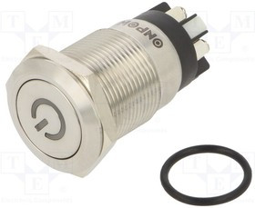 LAS1GQF-11DTLY24VS, Переключатель: антивандальный, Пол: 2, SPDT, 3A/220ВAC, 5A/24ВDC