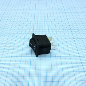 RK2-16 1X1 B/B"0-", Переключатель ON-OFF 3 вывода без подсветки цвет корпуса (черный) цвет кнопки (черный) надпись на кнопке "0-"