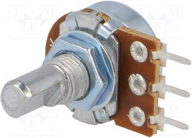 R16148D-1A-2-B1K, Потенциометр осевой, однооборотный, 1кОм, 125мВт, ±20%, THT, 6мм