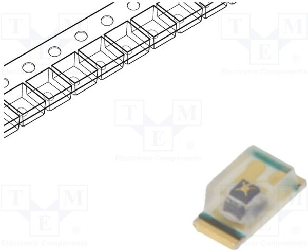 IR19-315C/TR8, ИК-передатчик, 0603, 940нм, прозрачная, 0,2-0,6мВт, 140°, SMD, 65мА