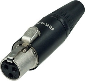 RT3FC-B, Mini XLR, Socket, Straight, Cable Mount, 3 Poles