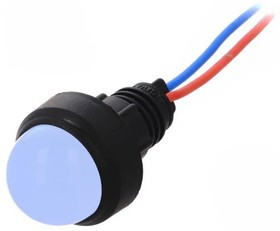 LB-D20-12AC/DC, Индикат.лампа: LED, выпуклый, 12ВDC, 12ВAC, Отв: d13мм, IP40