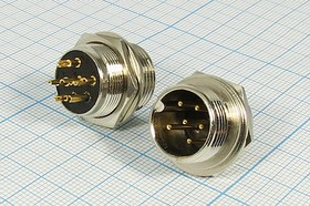 Штекер микрофонный MIC16\6P\пан\ М16\MC903-6P; №1665 штек мик MIC16\6P\пан\ М16\\MC903-6P